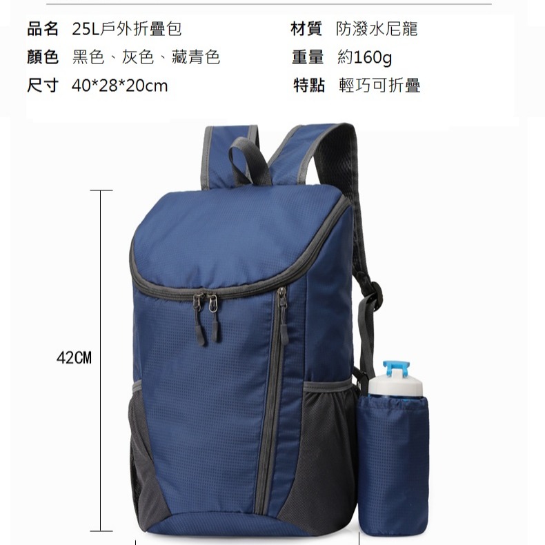 「自己有用才推薦」 攻頂包 防水包 隨身包 摺疊背包 旅行包 登山背包 18L 25L-細節圖8