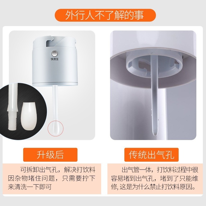 【超值全配組】家用氣泡水機｜1機1氣瓶2水瓶 蘇打水機 汽水機 免插電 氣泡機 懶人必備 快速出氣-細節圖4