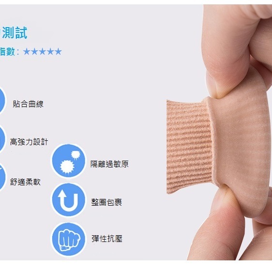 【現貨】纖維矽膠腳趾套：閉口式防護、長度可剪裁。預防登山路跑黑青甲、水泡｜拇指外翻、雞眼、腳趾防摩擦保護套-細節圖4