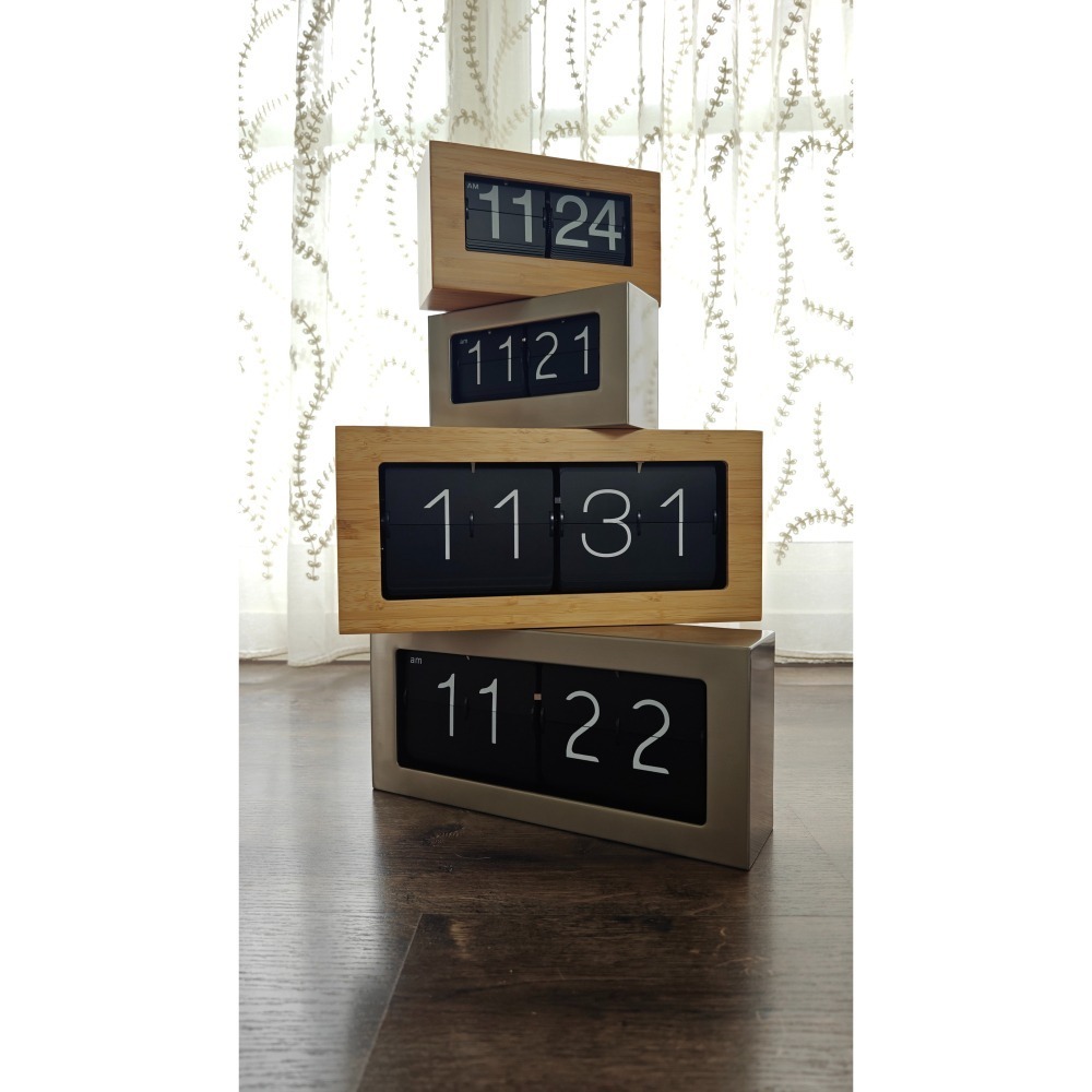 復古工業風 機械翻頁鐘 不鏽鋼金屬 | 自動翻頁 時鐘 掛鐘 客廳擺飾 咖啡廳 創意時鐘 數字鐘 實木自動翻頁鐘 北歐風-細節圖7