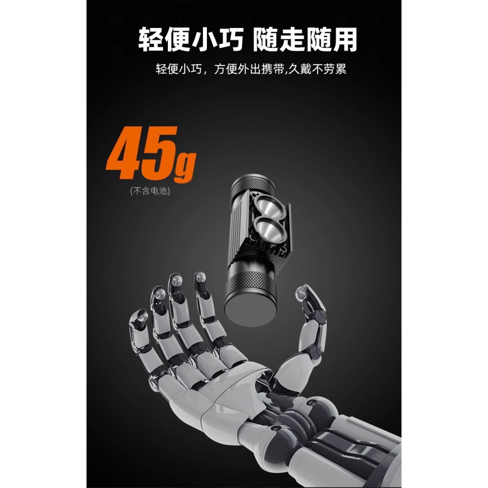 【45g 羽量級】專業登山紅光頭燈｜Type-C快充 紅白雙光源 拐角兩用燈 高山縱走/百岳探險 輕量化必備-細節圖3