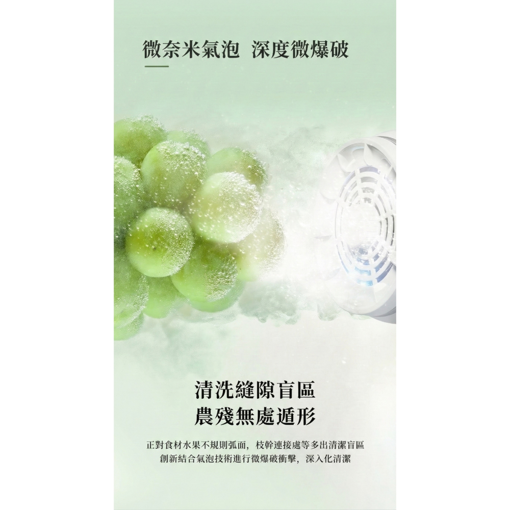 【2026升級版】羥基水離子果蔬清洗機 家用洗菜機 99%殺菌去農殘 食材淨化器 無線便攜/不挑容器-細節圖7