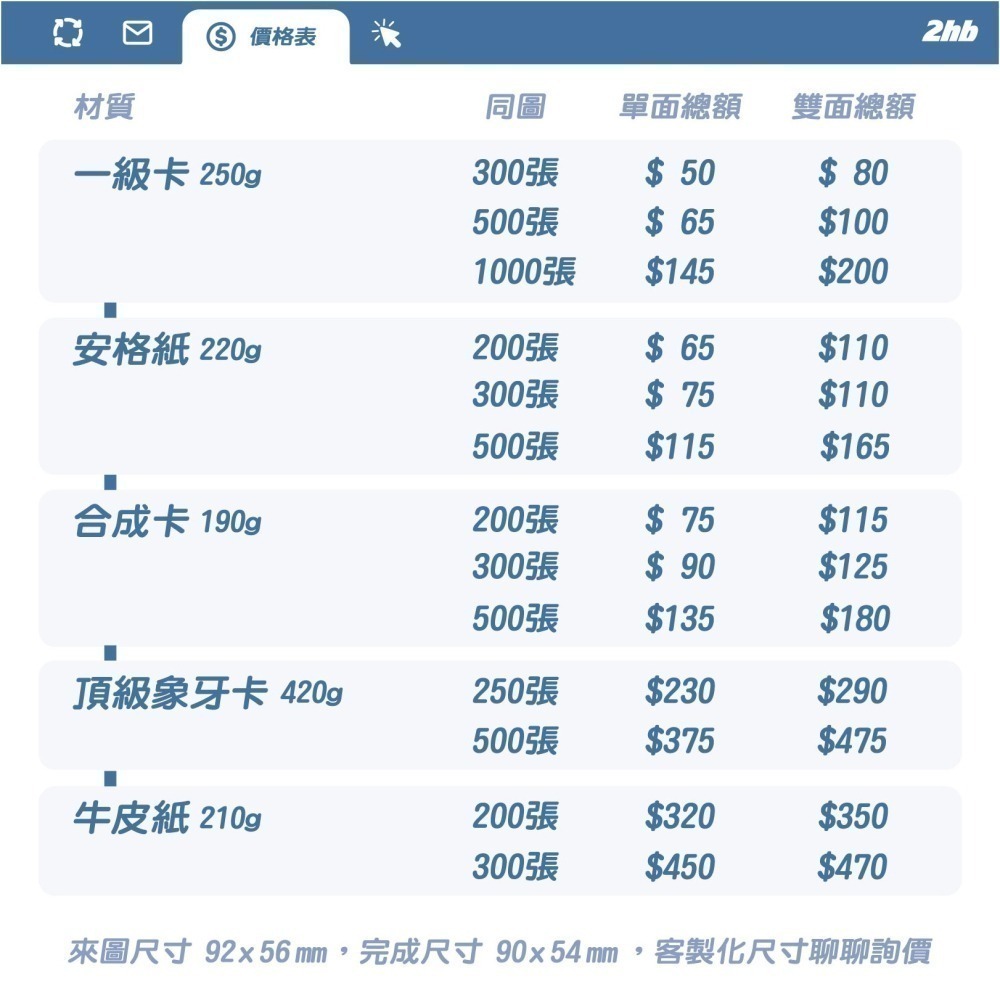 2hb｜印名片 // 來圖就印 客製化名片 明星小卡 偶像小卡 彩色名片 商業名片 喜宴小卡 造型名片-細節圖5