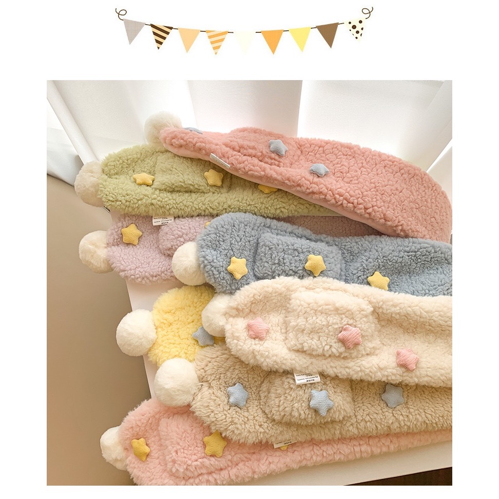 淘樂比奶粉，兒童保暖圍巾，兒童星星交叉圍巾，保暖脖圍-細節圖2