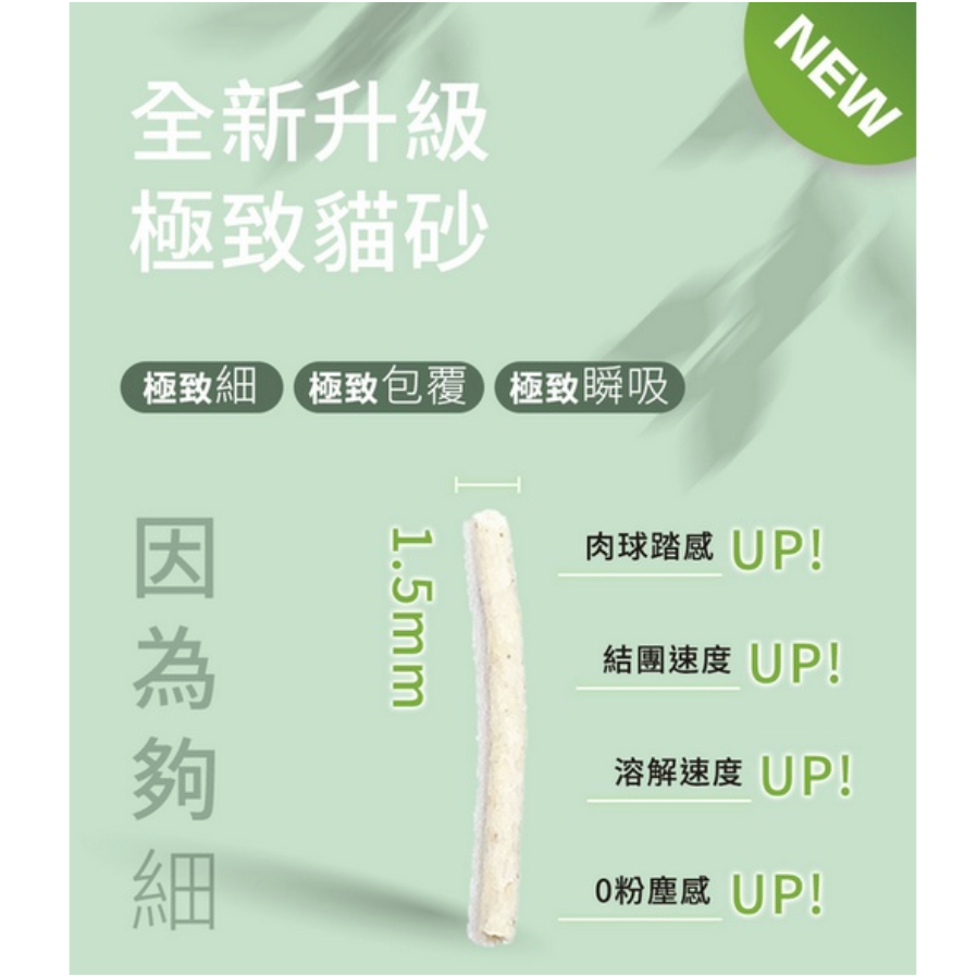 6包免運組》EcoClean艾可［1.5mm極細豆腐貓砂，3種味道，2.5kg］-細節圖4