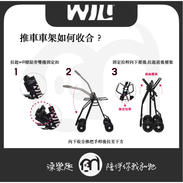 免運◤WILL設計WB03+PB03大小推車組+寵物用品 萬搭設計 雙層可拆式推車＊PB03桃+WB03藍-細節圖7