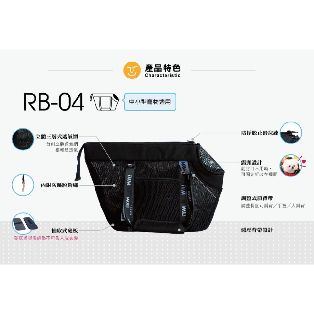 免運 ◤ WILL設計，台灣製造 RB04 RB-04 寵物用品 輕量化包包！迷彩系列-細節圖5