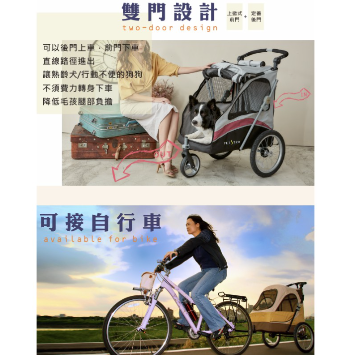 免運，可乘載30公斤》PETSTTRO沛德奧706｜706GX｜706gx［風馳寵物推車，706GX，2種顏色］-細節圖6