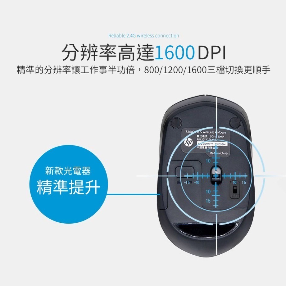 HP惠普 - S1000 PLUS 無線滑鼠 (內有附電池) - 奶茶色-細節圖5