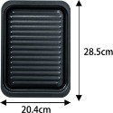 日本製 小烤盤 雙格烤盤 烤魚烤蛋烤土司烤牛排 圓心蛋 日本製造高木金屬 烤箱 蒸氣烤箱 水波爐-規格圖7