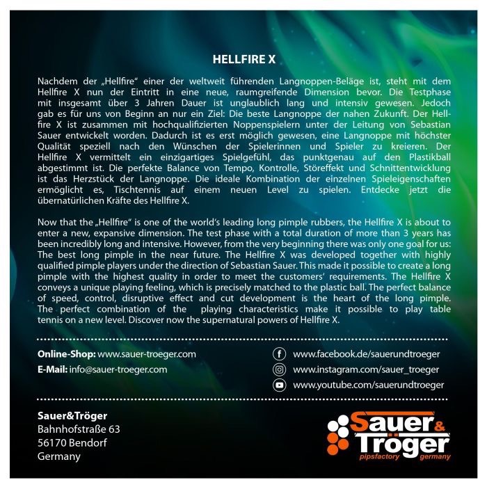 《桌球88》現貨🇩🇪德國 Sauer Troger Hellfire X 地獄火 X 長顆 長顆粒膠皮 削球-細節圖6