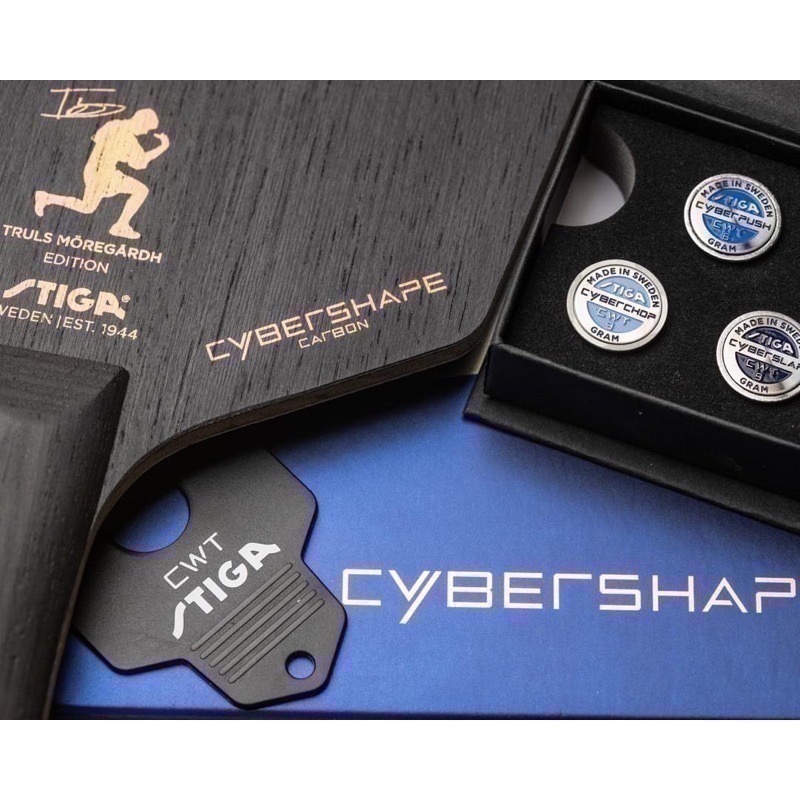 《桌球巨人》現貨瑞典製 STIGA 金標莫雷高德 砝碼版 賽博六角拍 CYBERSHAPE CARBON CWT 桌球拍-細節圖3