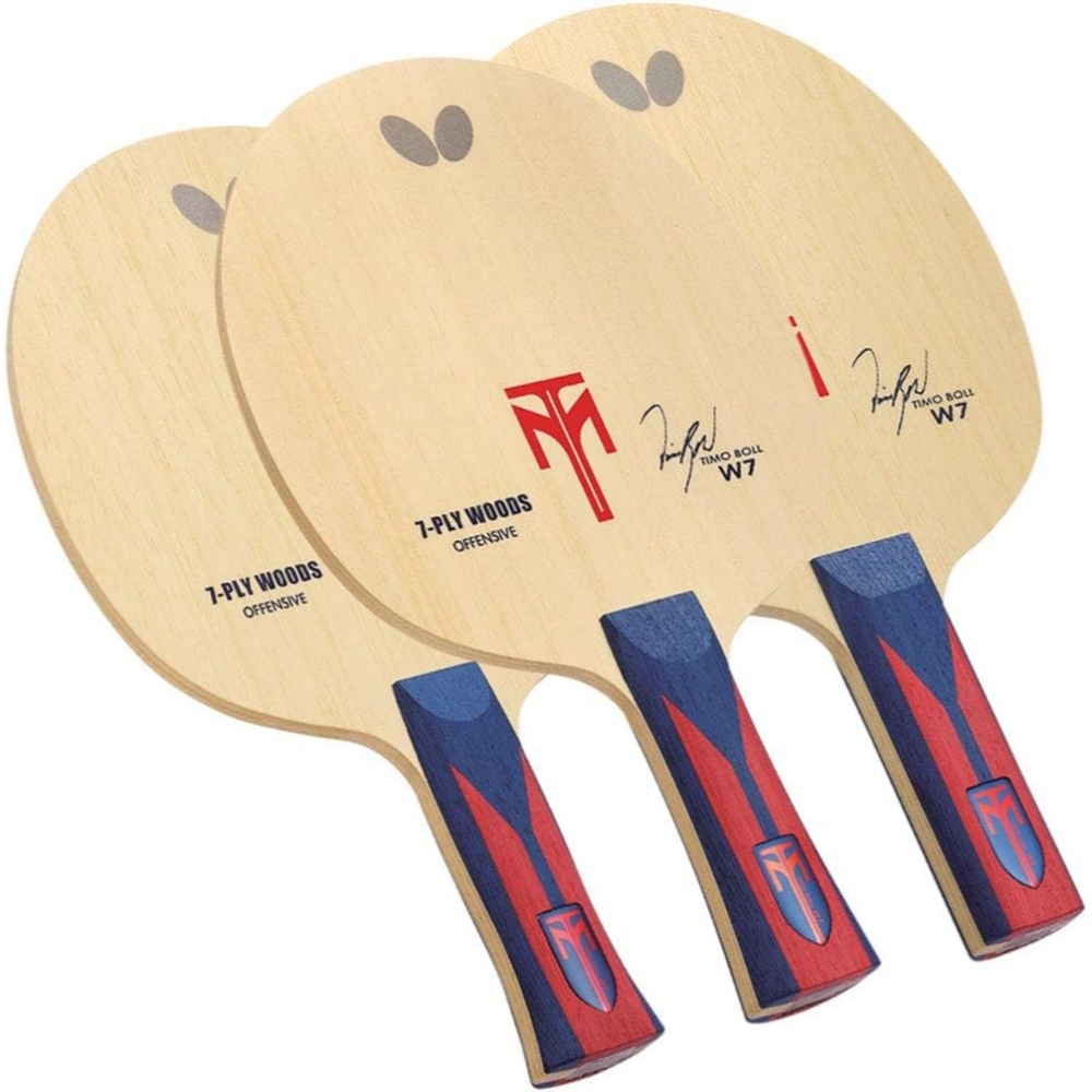 《桌球88》全新現貨 蝴蝶 波爾 W7 Butterfly Timo Boll W7 純木七夾 日本製 桌球拍-細節圖3