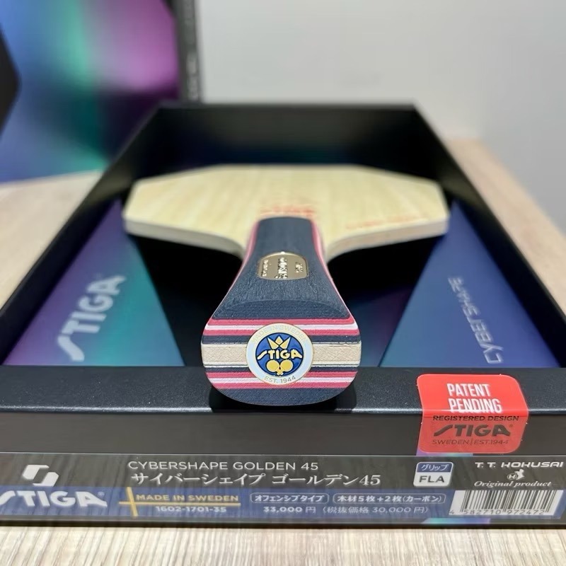 《桌球88》現貨日版 瑞典製 STIGA 金標45 限量版 賽博六角拍 CYBERSHAPE Golden 45-細節圖3