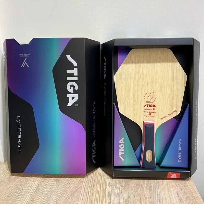 《桌球88》現貨日版 瑞典製 STIGA 金標45 限量版 賽博六角拍 CYBERSHAPE Golden 45-細節圖5