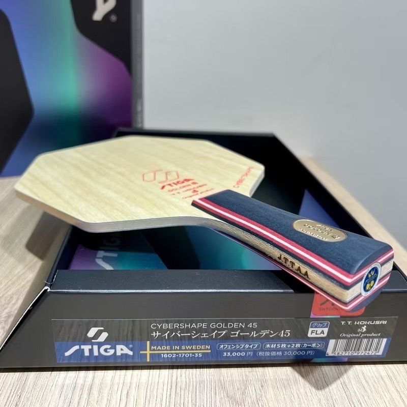 《桌球88》現貨日版 瑞典製 STIGA 金標45 限量版 賽博六角拍 CYBERSHAPE Golden 45-細節圖2