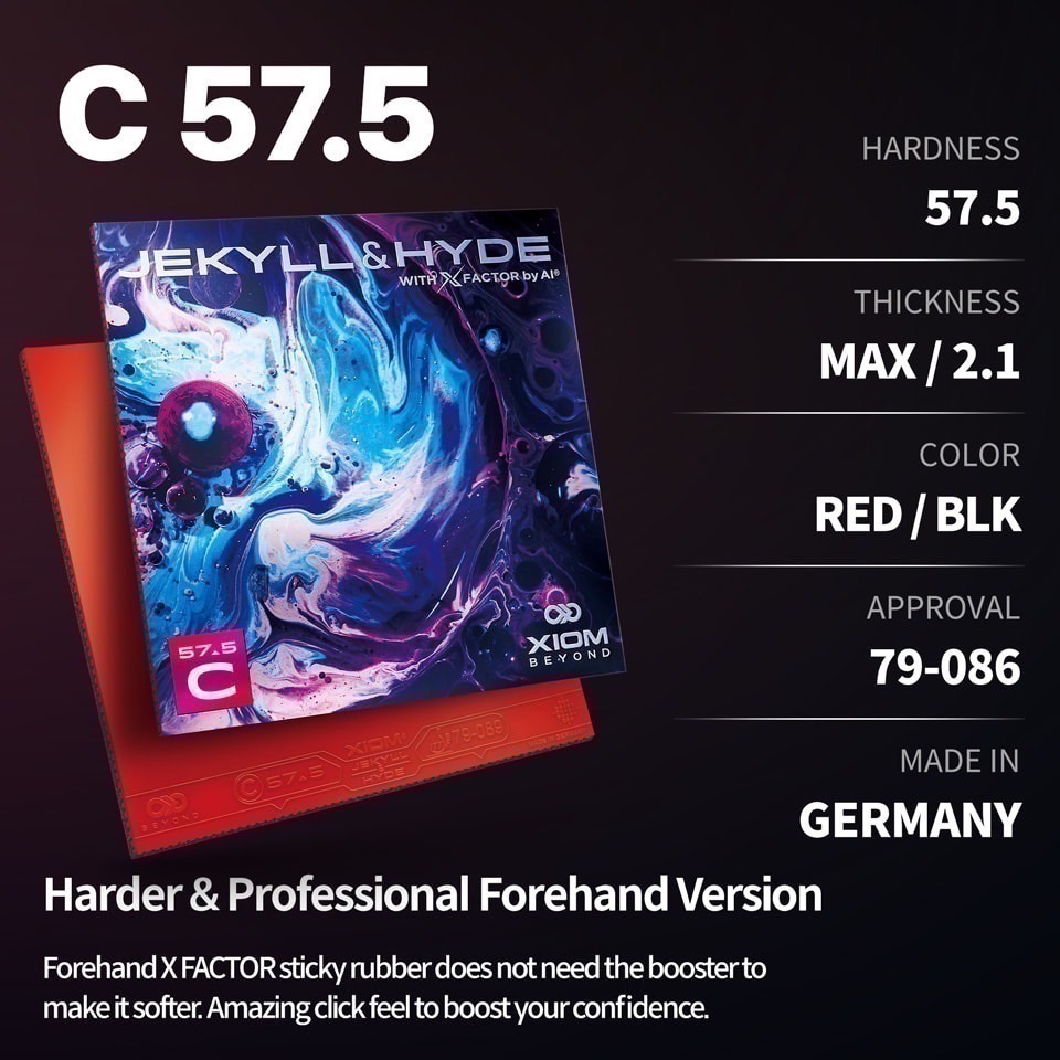 <桌球88> 現貨德國製 雨果使用 XIOM C55 C52.5 C57.5 J&H 微黏性膠皮 桌球膠皮-細節圖10