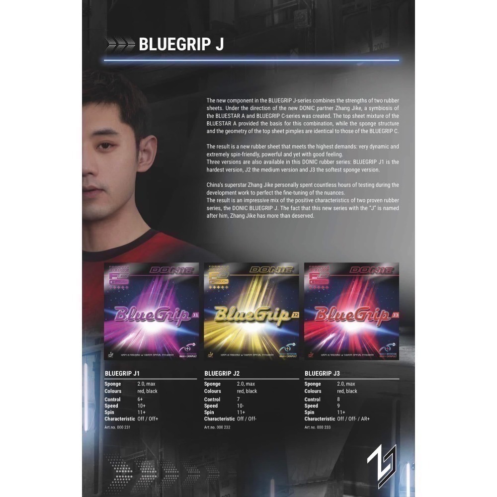 《桌球88》現貨歐洲進口 張繼科代言 Donic BlueGrip J1 J2 J3 德國製 微黏性膠皮 桌球膠皮-細節圖7