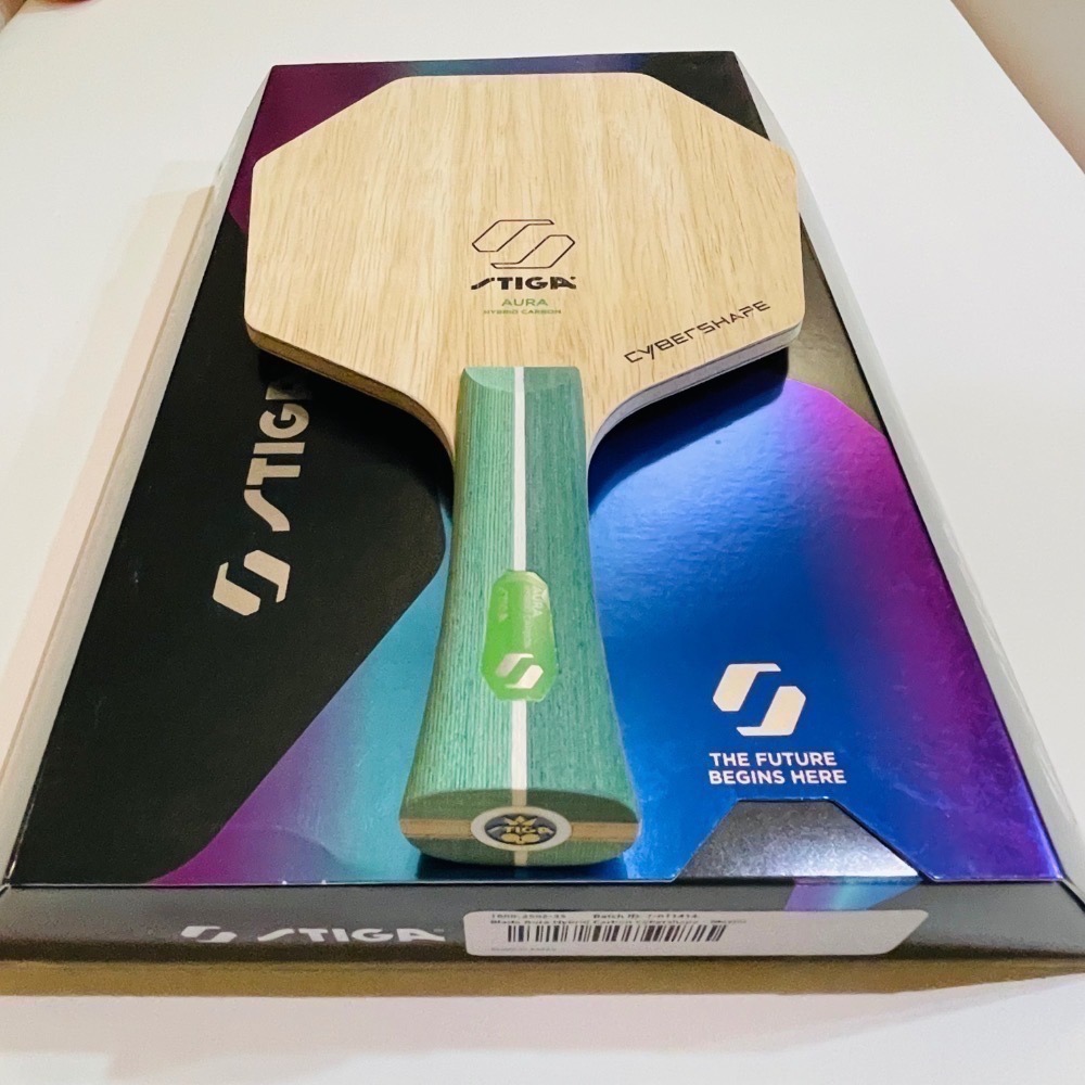 《桌球88》現貨韓國製 STIGA 奧拉混碳 Aura Hybrid Carbon Cybershape 賽博六角拍-細節圖2
