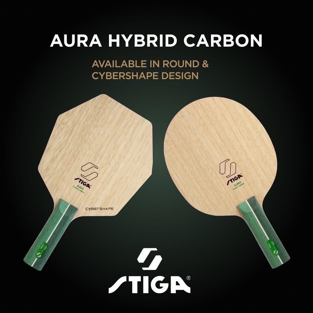 《桌球88》現貨韓國製 STIGA 奧拉混碳 Aura Hybrid Carbon Cybershape 賽博六角拍-細節圖4