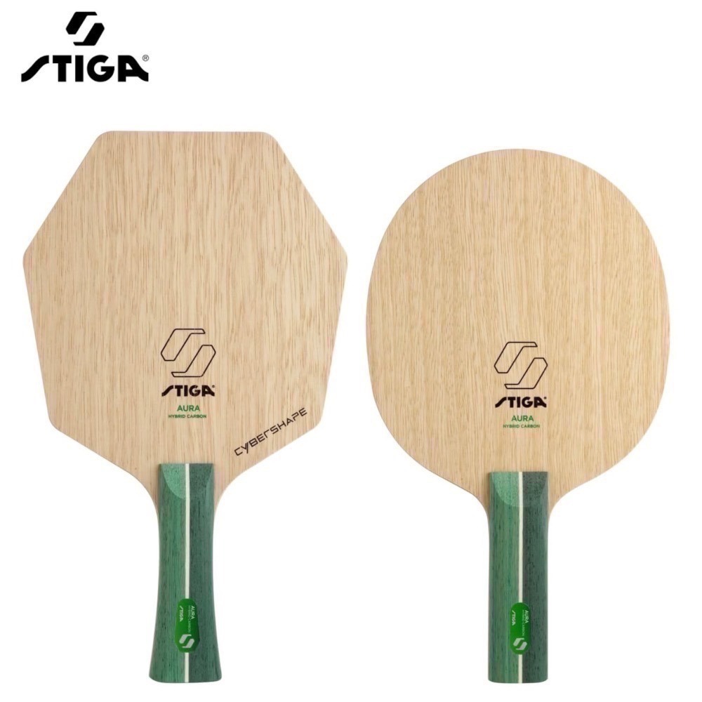 《桌球88》全新 瑞典 STIGA 奧拉混碳 Aura Hybrid Carbon Cybershape 賽博六角拍-細節圖4