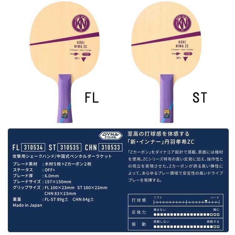 《桌球88》全新日版 日本製 VICTAS 丹羽孝希 ZC INNER 內置ZC碳 Koki Niwa ZC 桌球拍-細節圖3