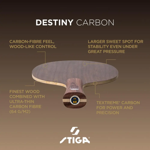 《桌球88》全新 瑞典製 STIGA 命運碳素 Destiny Carbon Cybershape 賽博六角拍-細節圖11