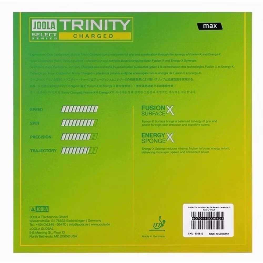 《桌球88》現貨德國製 雨果使用 JOOLA TRINITY CHARGED 微黏皮 DYNAMIC 桌球膠皮-細節圖2