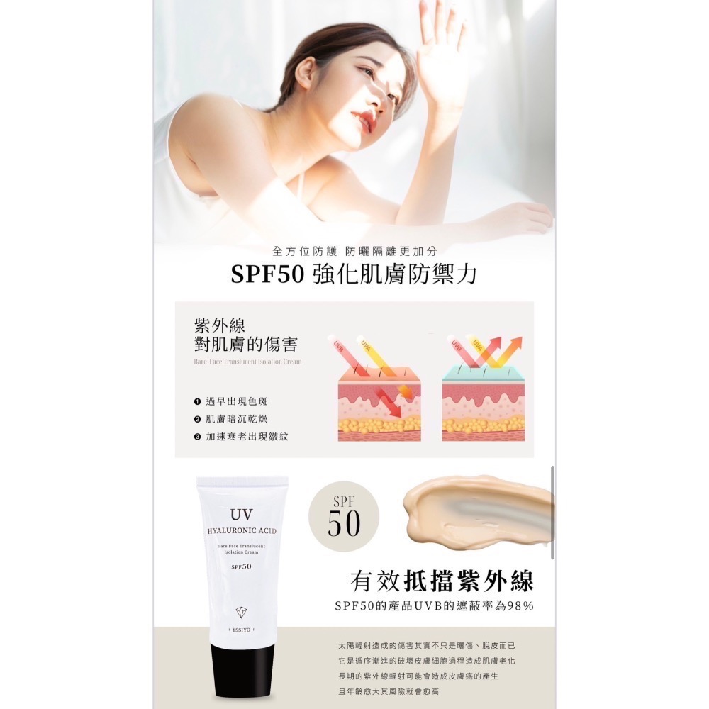 新品上市 首賣優惠｜玻尿酸素顏隔離霜 50ml/海洋友善-細節圖8