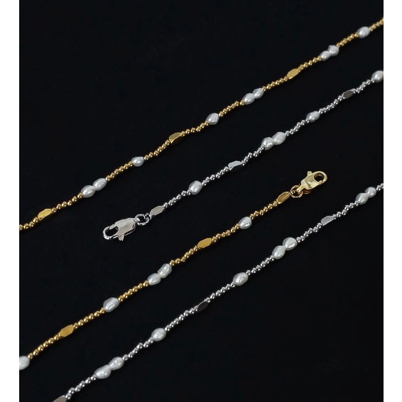 不掉色電鍍真金珍珠不鏽鋼項鍊💗-細節圖2