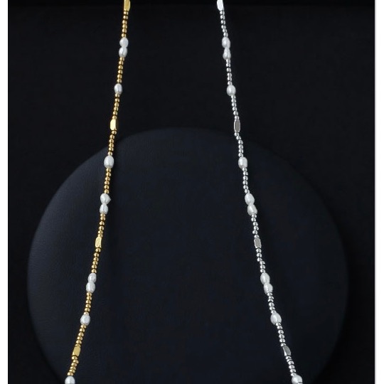 不掉色電鍍真金珍珠不鏽鋼項鍊💗-細節圖4