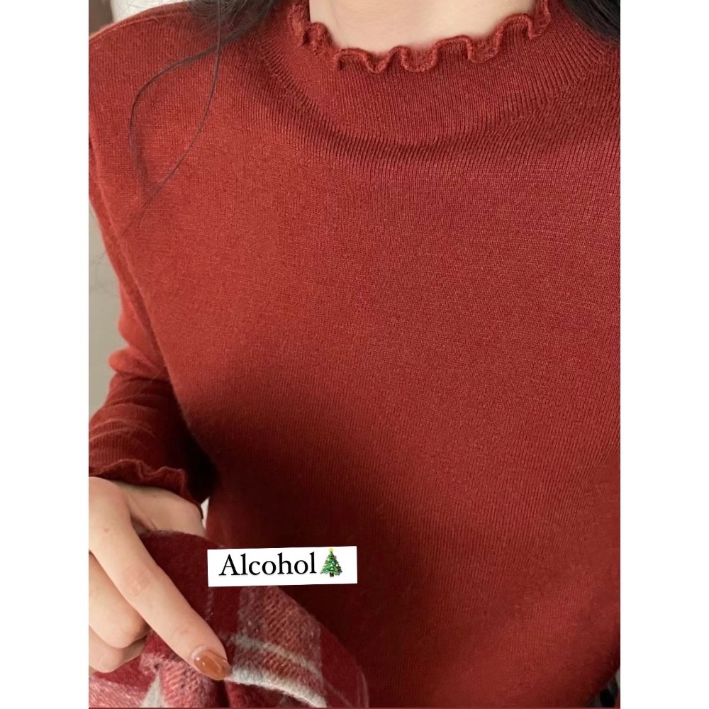 Alcohol🥂12月新品 木耳邊加厚絨打底衣-細節圖7