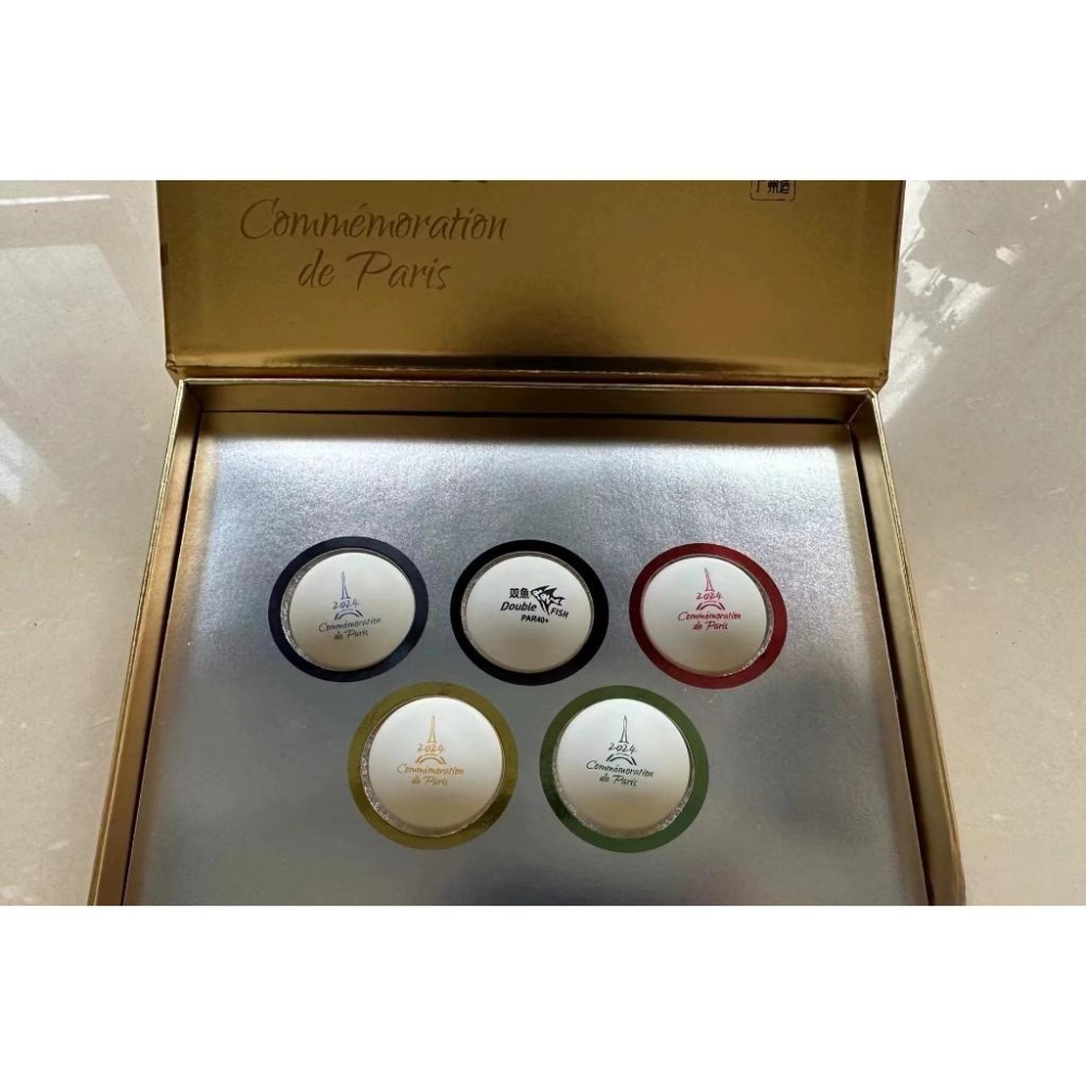 『良心桌球小舖』DOUBLE FISH 雙魚 巴黎奧運金裝紀念奧運乒乓球-細節圖4