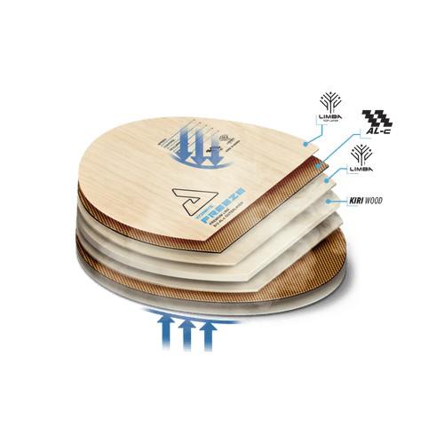 『良心桌球小舖』JOOLA VYZARYZ FREEZE (冷壓黏合外置ALC藍芳碳) 冰封-細節圖2