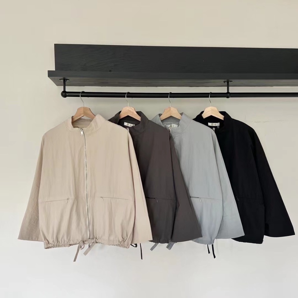 55p.cinereus ▷預購 寬鬆立領雙口袋工裝外套-細節圖2