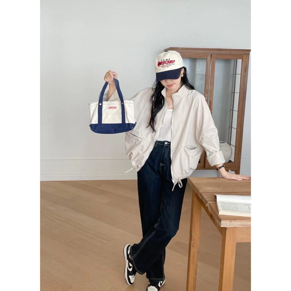 55p.cinereus ▷預購 寬鬆立領雙口袋工裝外套-細節圖3