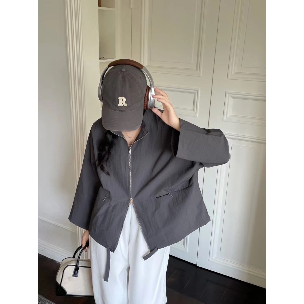 55p.cinereus ▷預購 寬鬆立領雙口袋工裝外套-細節圖4