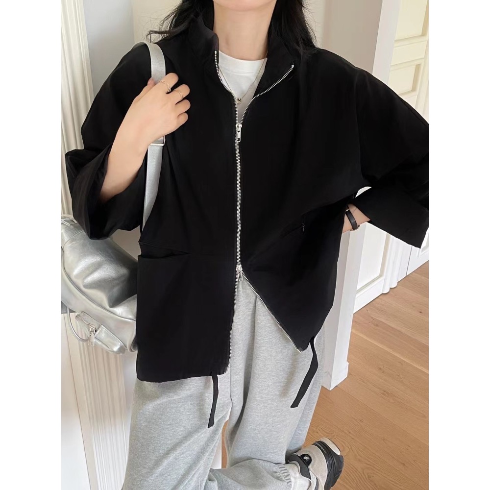 55p.cinereus ▷預購 寬鬆立領雙口袋工裝外套-細節圖7