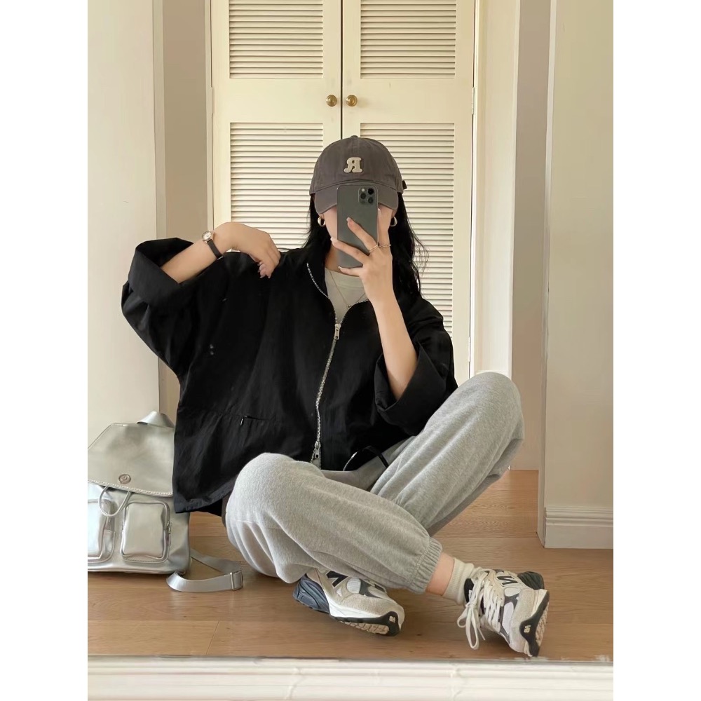 55p.cinereus ▷預購 寬鬆立領雙口袋工裝外套-細節圖8