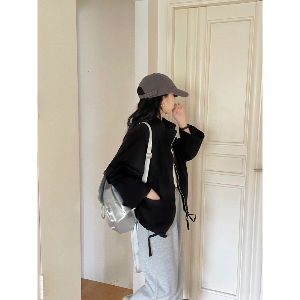 55p.cinereus ▷預購 寬鬆立領雙口袋工裝外套-細節圖10