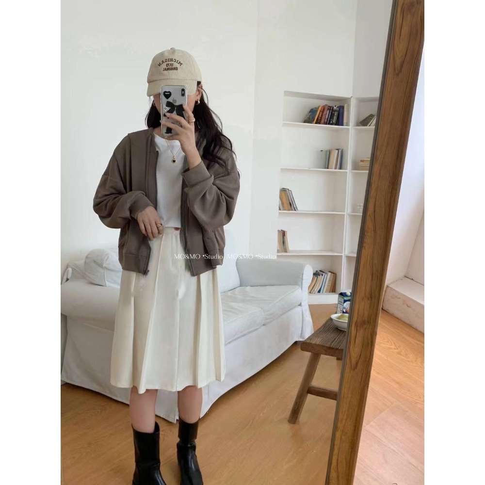 55p.cinereus ▷預購 基本款必買挺版太空棉連帽外套-細節圖2