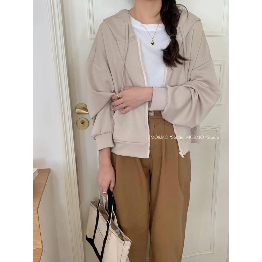 55p.cinereus ▷預購 基本款必買挺版太空棉連帽外套-細節圖5