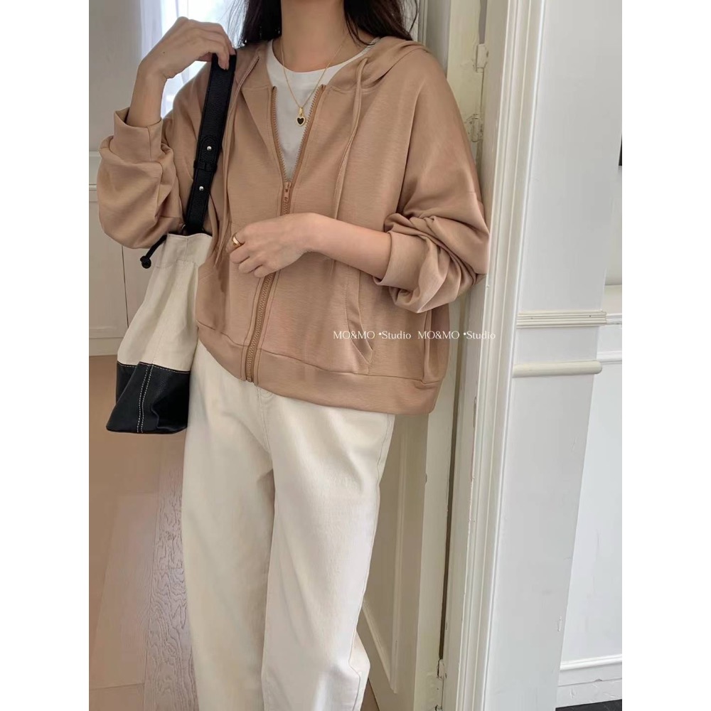 55p.cinereus ▷預購 基本款必買挺版太空棉連帽外套-細節圖6