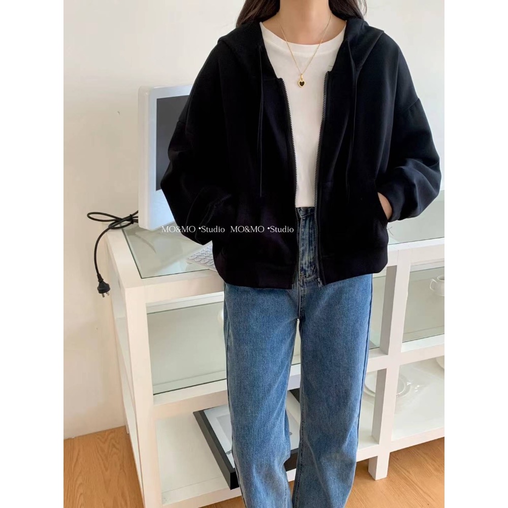 55p.cinereus ▷預購 基本款必買挺版太空棉連帽外套-細節圖7