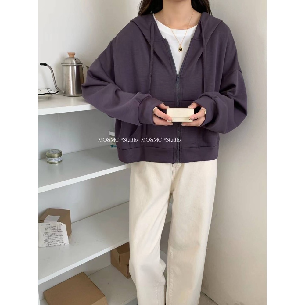 55p.cinereus ▷預購 基本款必買挺版太空棉連帽外套-細節圖8