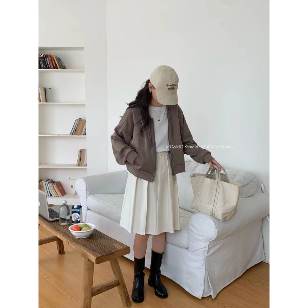 55p.cinereus ▷預購 基本款必買挺版太空棉連帽外套-細節圖9