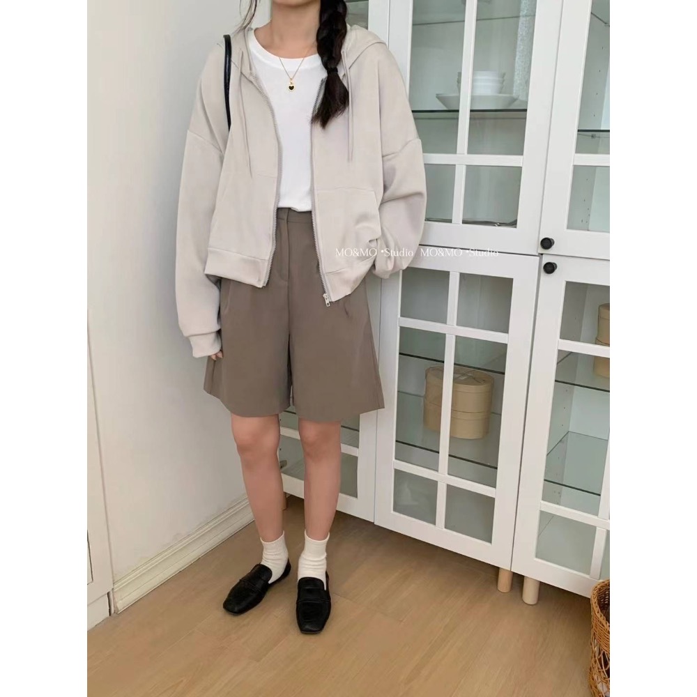 55p.cinereus ▷預購 基本款必買挺版太空棉連帽外套-細節圖10