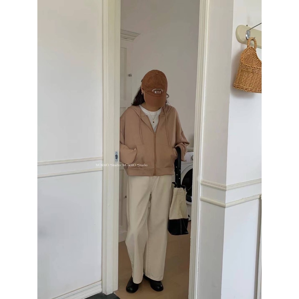 55p.cinereus ▷預購 基本款必買挺版太空棉連帽外套-細節圖11