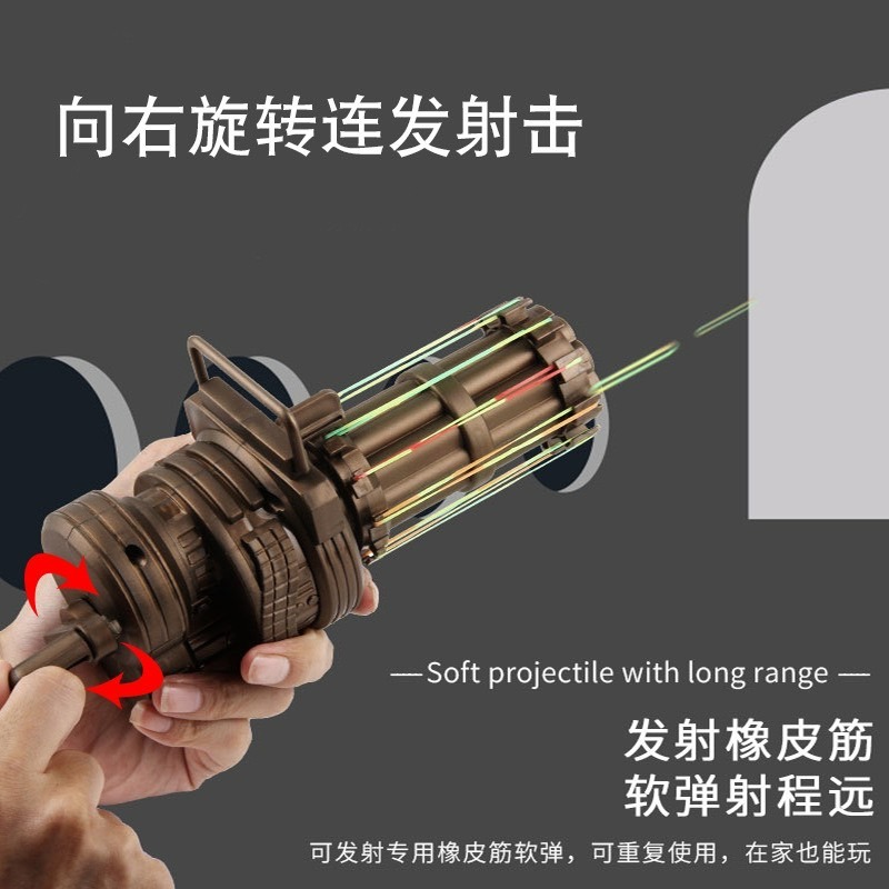 加特林 連發橡皮筋 射擊玩具 彈射橡皮筋 彈射玩具 橡皮筋玩具 復古童玩 懷舊玩具-細節圖5