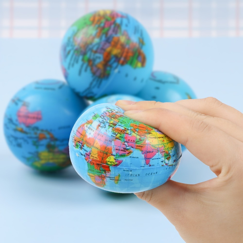 地球捏捏樂 地圖球 捏捏球 捏捏樂 舒壓玩具 紓壓球 世界地圖 軟球 泡綿球-細節圖2